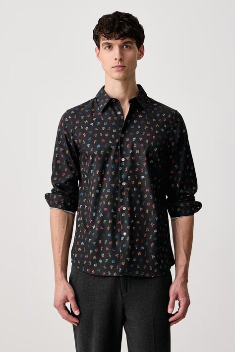 PS Paul Smith Koszula męska bawełniana czarna M2R-149T-W22793