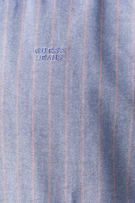 Guess Jeans сорочка чоловіча бавовняна — AW26-KDMZUF, блакитний — фото 5