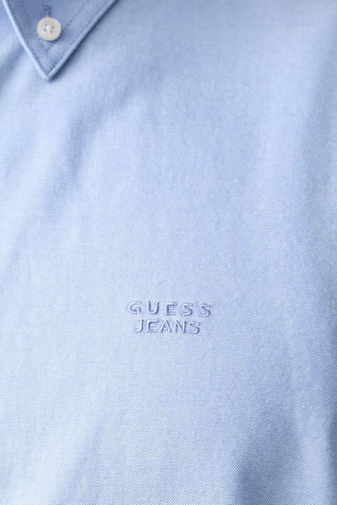 Guess Jeans сорочка чоловіча бавовняна — AW26-KDMZUG, блакитний — фото 5