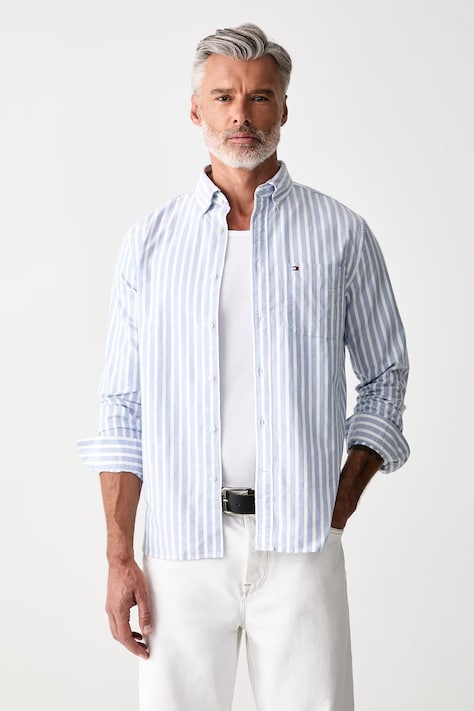 Tommy Hilfiger košulja za muškarce od pamuka plava MW0MW43308