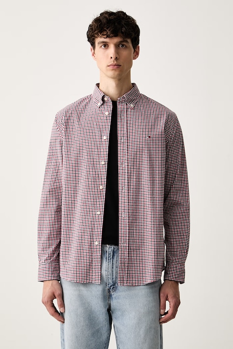 Tommy Hilfiger camicia da uomo in cotone rossa a quadri MW0MW43319