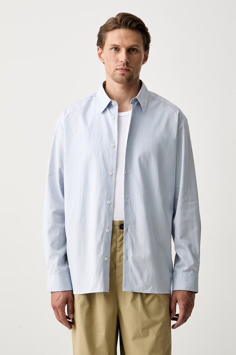 A.P.C. koszula męska bawełniana chemise malo sans poche niebieska COHRB.H12681