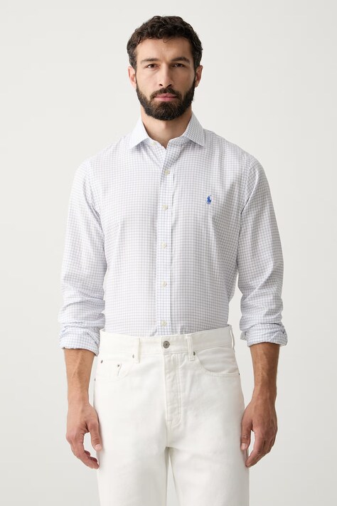 Polo Ralph Lauren koszula męska bawełniana biała w kratkę 712B22543