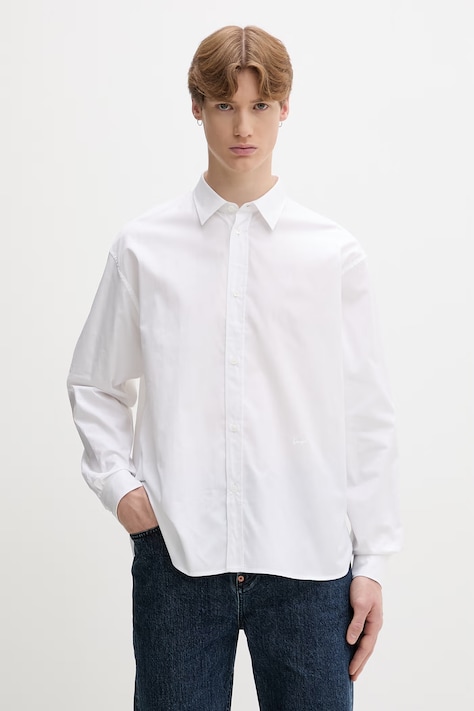 Kenzo košile pánská bavlněná bílá hladká FG65CH4619LF