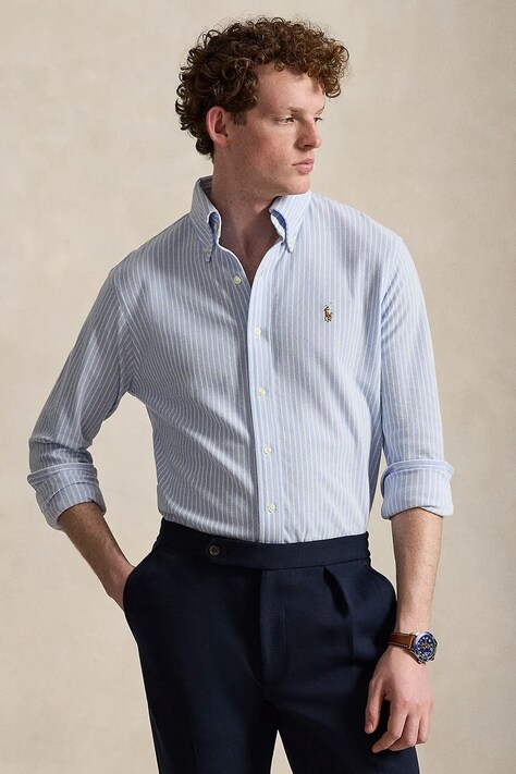 Polo Ralph Lauren koszula męska bawełniana biała w paski 710B25852