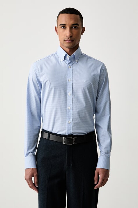 Hackett London koszula męska niebieska w kratkę HM3010749