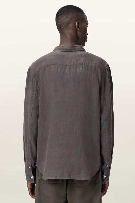 AllSaints сорочка чоловіча лляна LOOM — AW26-KDMZZP, сірий — фото 2
