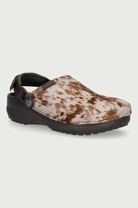 Crocs Classic Crafted Pony Hair Clog klapki damskie brązowe 214047
