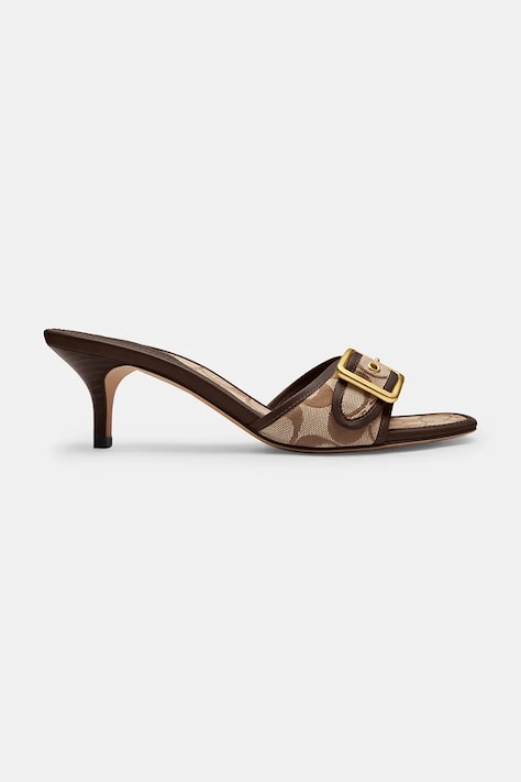 Coach Sandały na wysokim obcasie damskie Margot Sandal zielone CEW64
