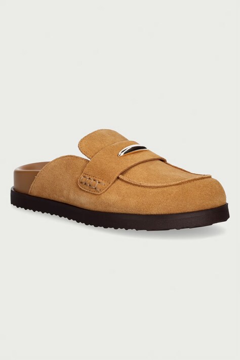 Steve Madden Klapki damskie zamszowe Tobin brązowe 11005619