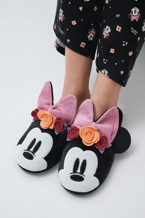 women'secret Παντόφλες Γυναικεία HA DS MINNIE SLPRS μαύρες 4994447