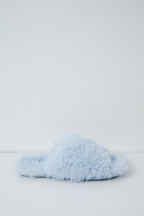 women'secret Kapcie damskie MMM FUR SLPRS BLUE niebieskie 4994441
