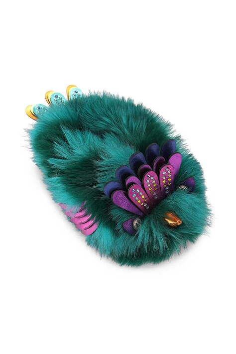 Kurt Geiger London Kapcie damskie Eagle Fluff Slipper turkusowe 6312970999