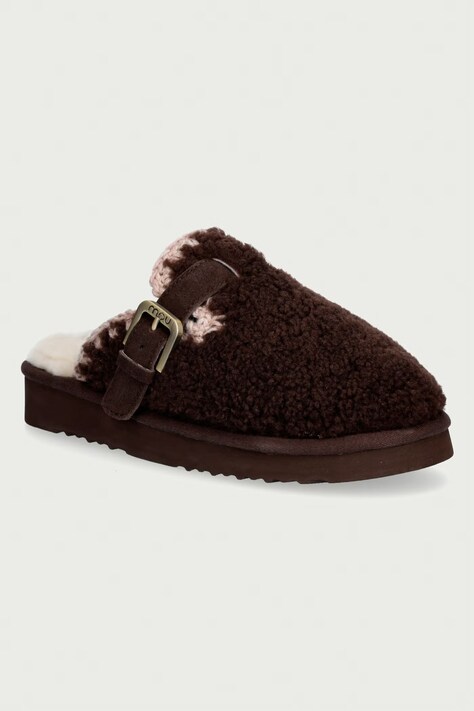 Mou Σαγιονάρες Γυναικεία Curly Clog Eskimo καφέ MU.FW101126M