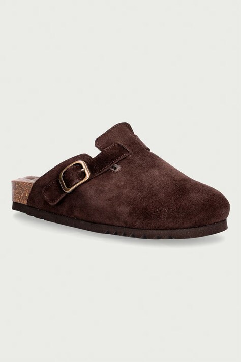 Scholl Σαγιονάρες mules Γυναικεία σουέτ FAE NEW καφέ F318101206