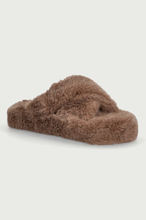 Scholl Natikače za žene FLUFFY CROSS smeđe F013951062