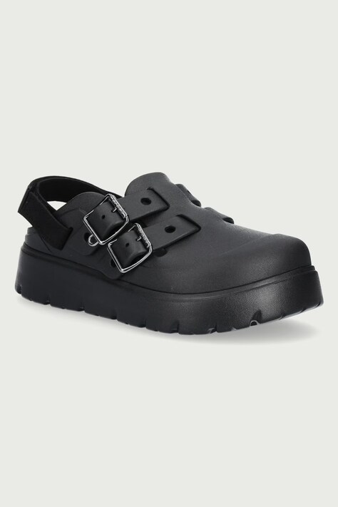 Crocs Klapki na platformie damskie Loaferette Clog czarne 214105