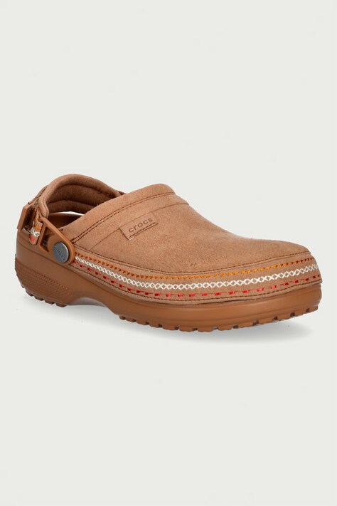 Crocs Шльопанці жіночі Classic Crafted Vegan Suede Stitch Clog коричневі 214048