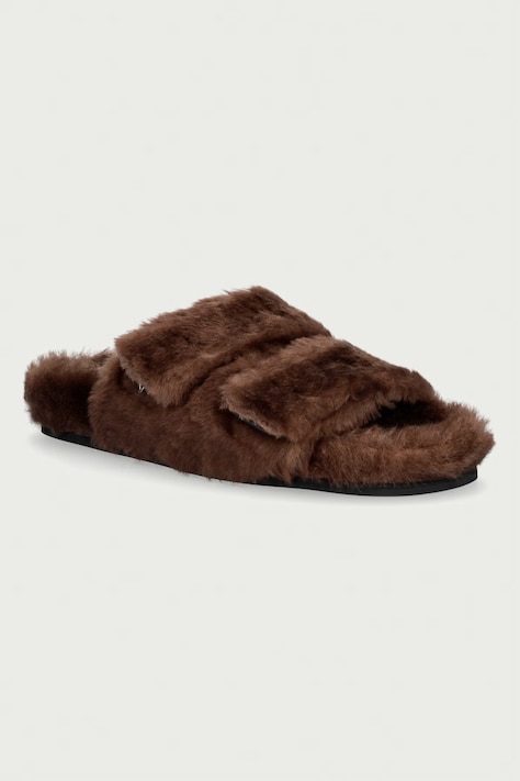 Weekend Max Mara Klapki damskie brązowe 2625526095600