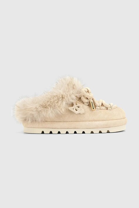 Naked Wolfe Παντόφλες Γυναικείες σουέτ Harlow μπεζ Harlow Ice Suede