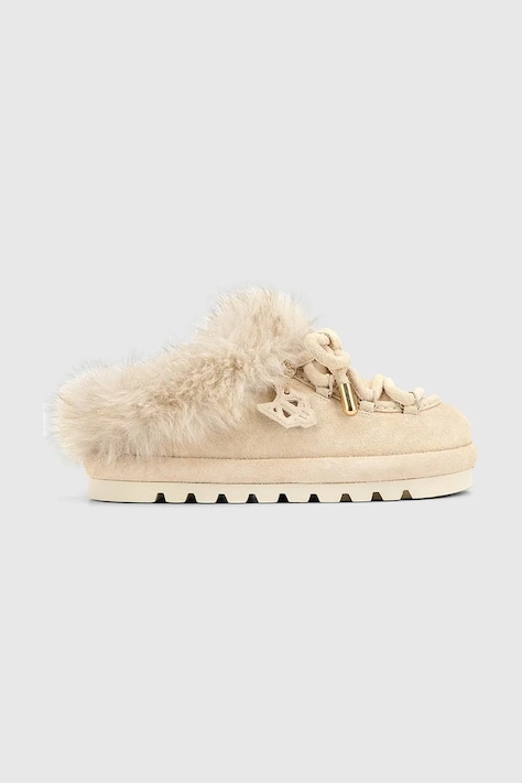 Naked Wolfe Παντόφλες Γυναικείες σουέτ Harlow μπεζ Harlow Ice Suede