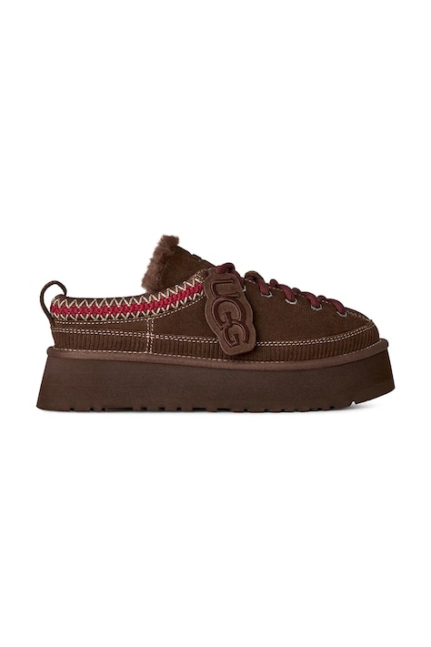 UGG Παντόφλες γυναικείες σουέτ W Heritage Lace-Up Slipper καφέ 1180361.BCDR