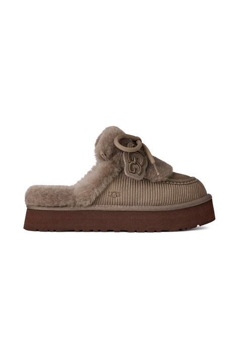 UGG Παντόφλες γυναικείες σουέτ W Disquette Heritage μπεζ 1180360.DDRG