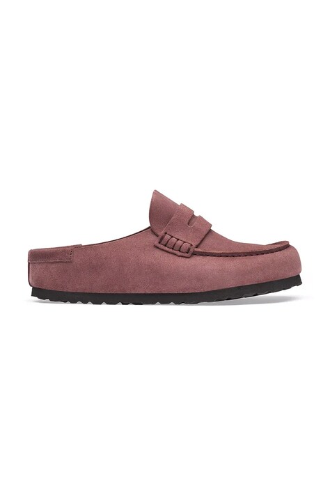 Birkenstock Naples Wrapped LEVE klapki mules damskie zamszowe różowe 1032804