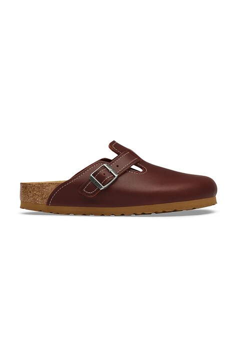 Birkenstock Boston Workwear LENA klapki mules damskie skórzane pomarańczowe 1033025