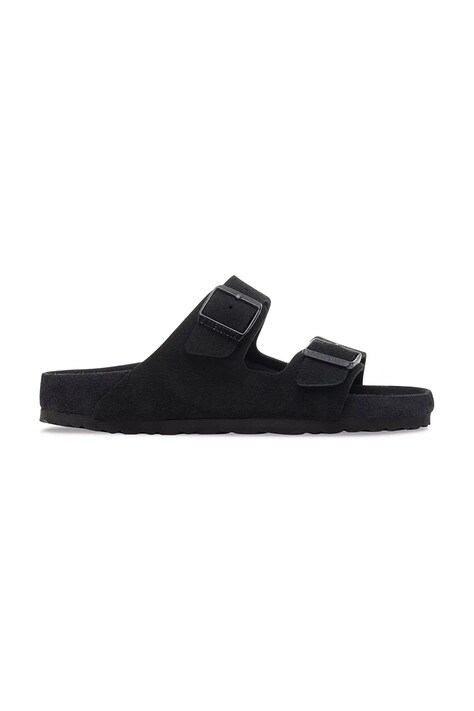 Birkenstock Arizona EXQ LEVE klapki damskie zamszowe czarne 1030833