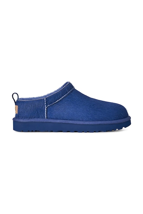 UGG Παντόφλες γυναικείες δερμάτινες W Classic Micro Calf Hair μπλε 1180417.HHV