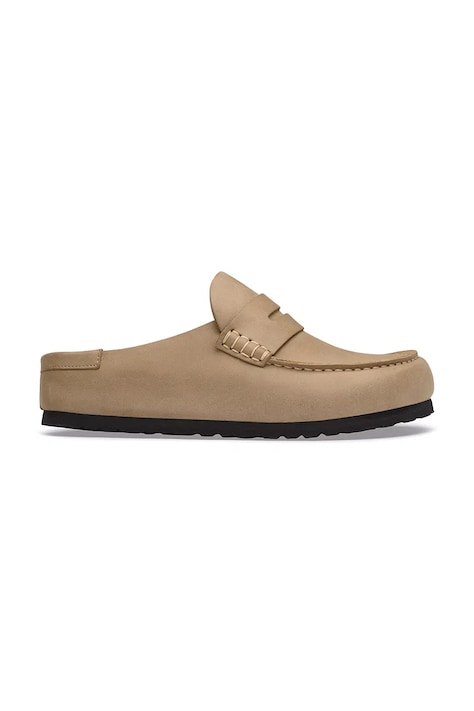 Birkenstock Naples Wrapped LEOI klapki mules damskie skórzane brązowe 1032697