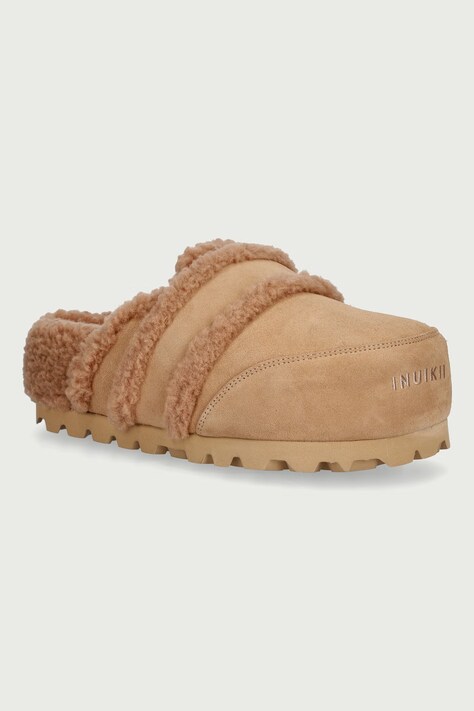 Inuikii Klapki na platformie damskie zamszowe Cozy Loafer beżowe 1006.005.0011