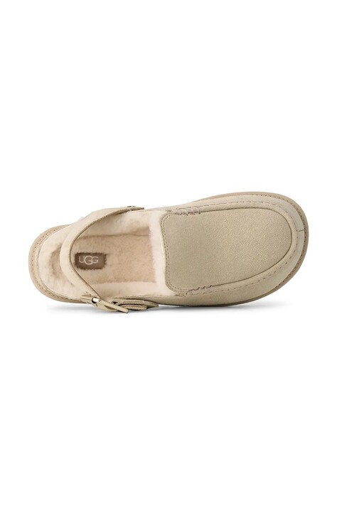 UGG Klapki damskie zamszowe W Goldenstar Evelina Clog beżowe 1180251.SNDC