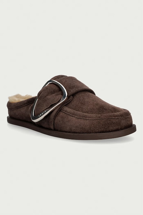 Inuikii klapki damskie zamszowe Shearling Mule Soft brązowe 1006.003.0041