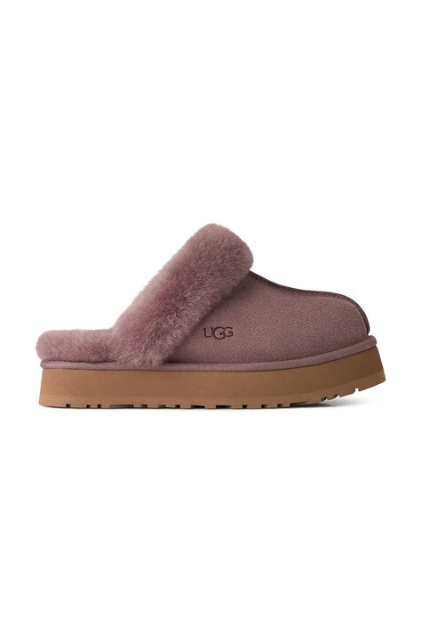 UGG Kapcie damskie zamszowe W Disquette brązowe 1122550.PRTBL