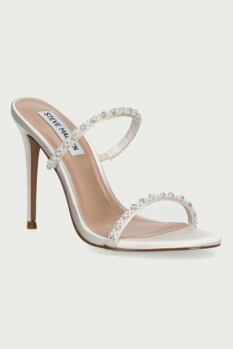 Steve Madden klapki na wysokim obcasie damskie Bethani beżowe 11005602