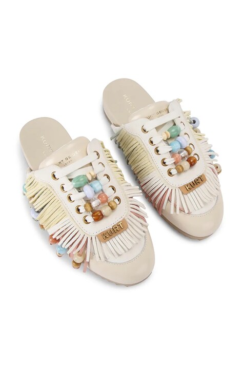 Kurt Geiger London шльопанці мюлі жіночі шкіряні Islington P Fringe Mule — AW26-KLDZTW, білий — фото 2