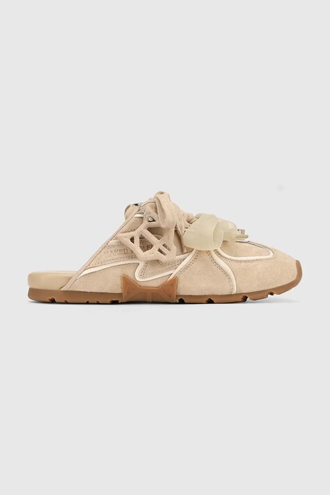 Naked Wolfe klapki damskie zamszowe Admire Off White Suede beżowe
