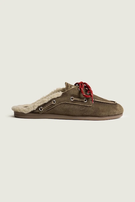 Posa παντόφλες Γυναικεία σουέτ Boat Loafer Mule καφέ PW50.201