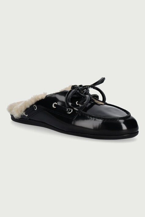 Posa Női bőr ppapucs Boat Loafer Mule fekete PW104.600