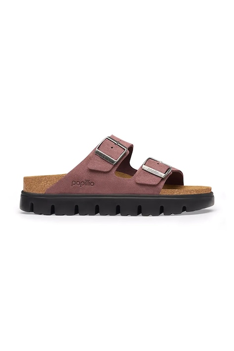 Birkenstock x Papillio klapki damskie zamszowe Arizona Chunky Suede Leather różowe 1033081