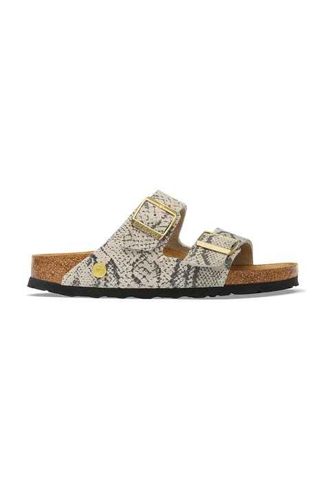 Birkenstock klapki damskie zamszowe Arizona Suede Leather Snake beżowe 1033065