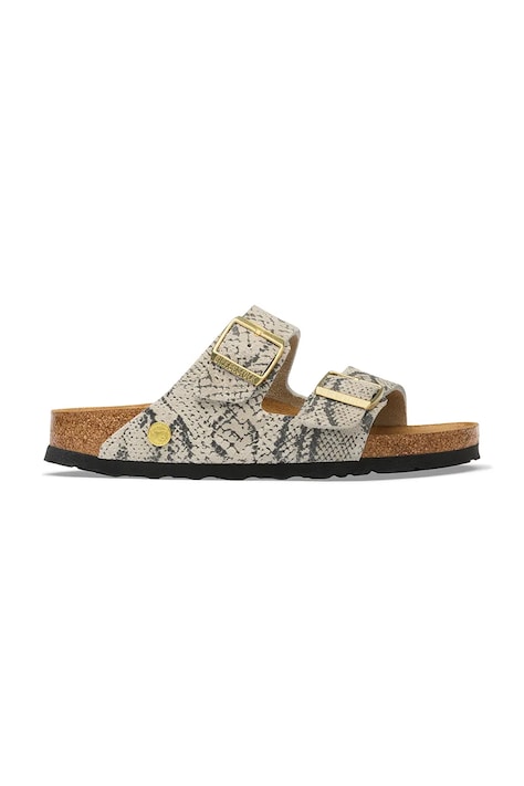 Birkenstock klapki damskie zamszowe Arizona Suede Leather Snake beżowe 1033065