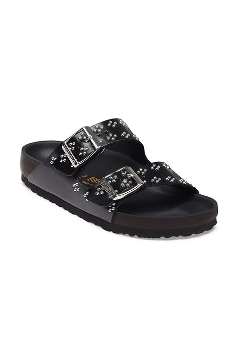 Birkenstock Šľapky dámske kožené Animal Print Big Buckle Leather čierne 1033016