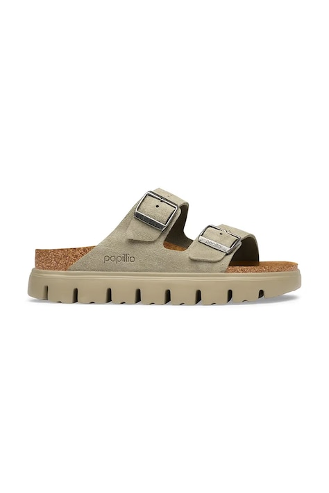 Birkenstock x Papillio жіночі замшеві шльопанці Arizona Chunky Suede Leather бежеві 1032996