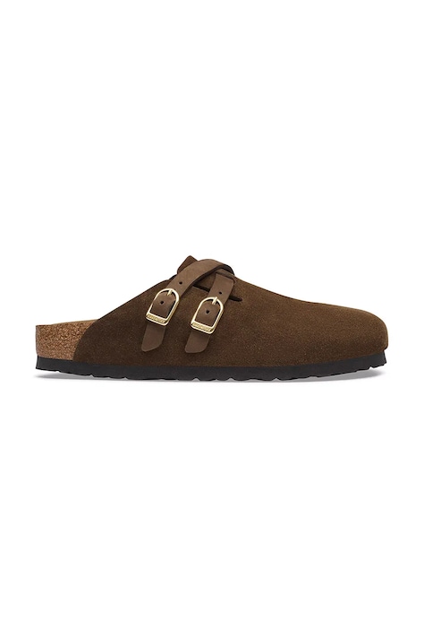 Birkenstock klapki mules damskie zamszowe Blair Suede Leather brązowe 1032983