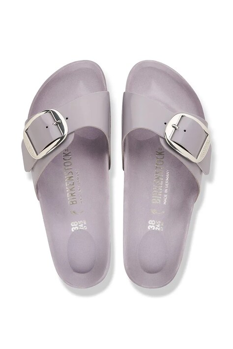 Birkenstock шльопанці жіночі шкіряні Madrid Big Buckle Natural Leather Patent — AW26-KLDZY6, фіолетовий — фото 5
