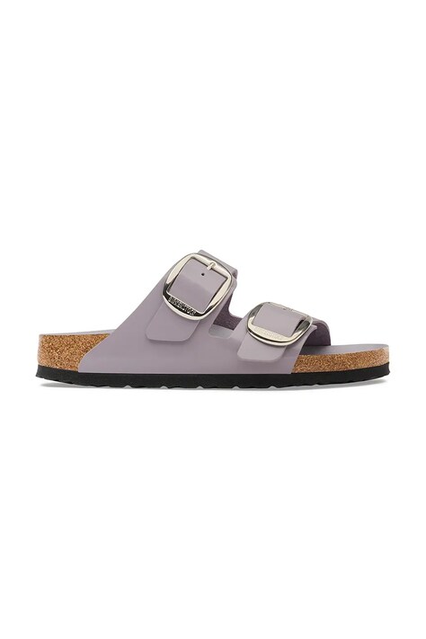 Birkenstock klapki damskie skórzane Arizona Big Buckle Natural Leather Patent fioletowe 1032919