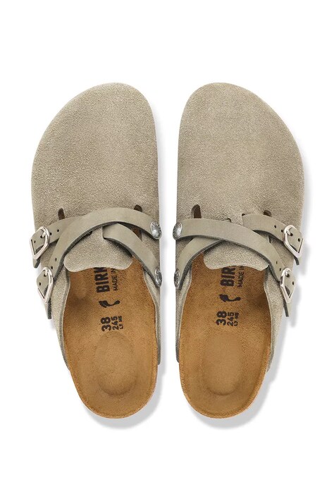 Birkenstock шльопанці мюлі жіночі замшеві Blair Suede Leather — AW26-KLDZYB, бежевий — фото 5